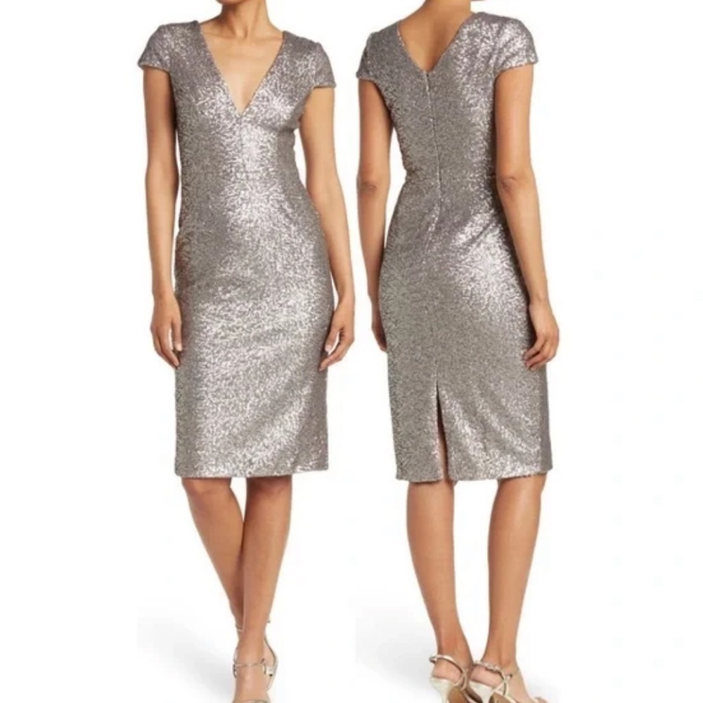 Dress The Population Platinum Mae Sequins Dress